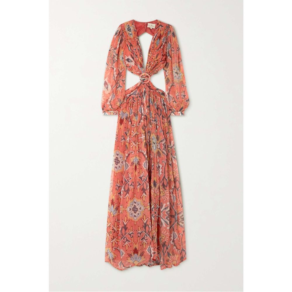 HANNAH ARTWEAR
Rio open-back cutout floral-print georgette maxi dress